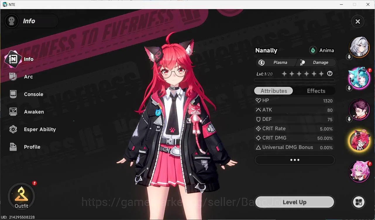 Neverness to Everness Accounts America|starter, Nanaly, 5 char, MC female, NTE074 image 1