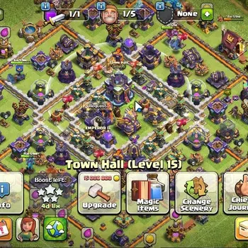 Clash of Clans High-End LV 147|TH 15-BH 9|HH 7|Limited Skin|BK 37,AQ 57,GW image 1