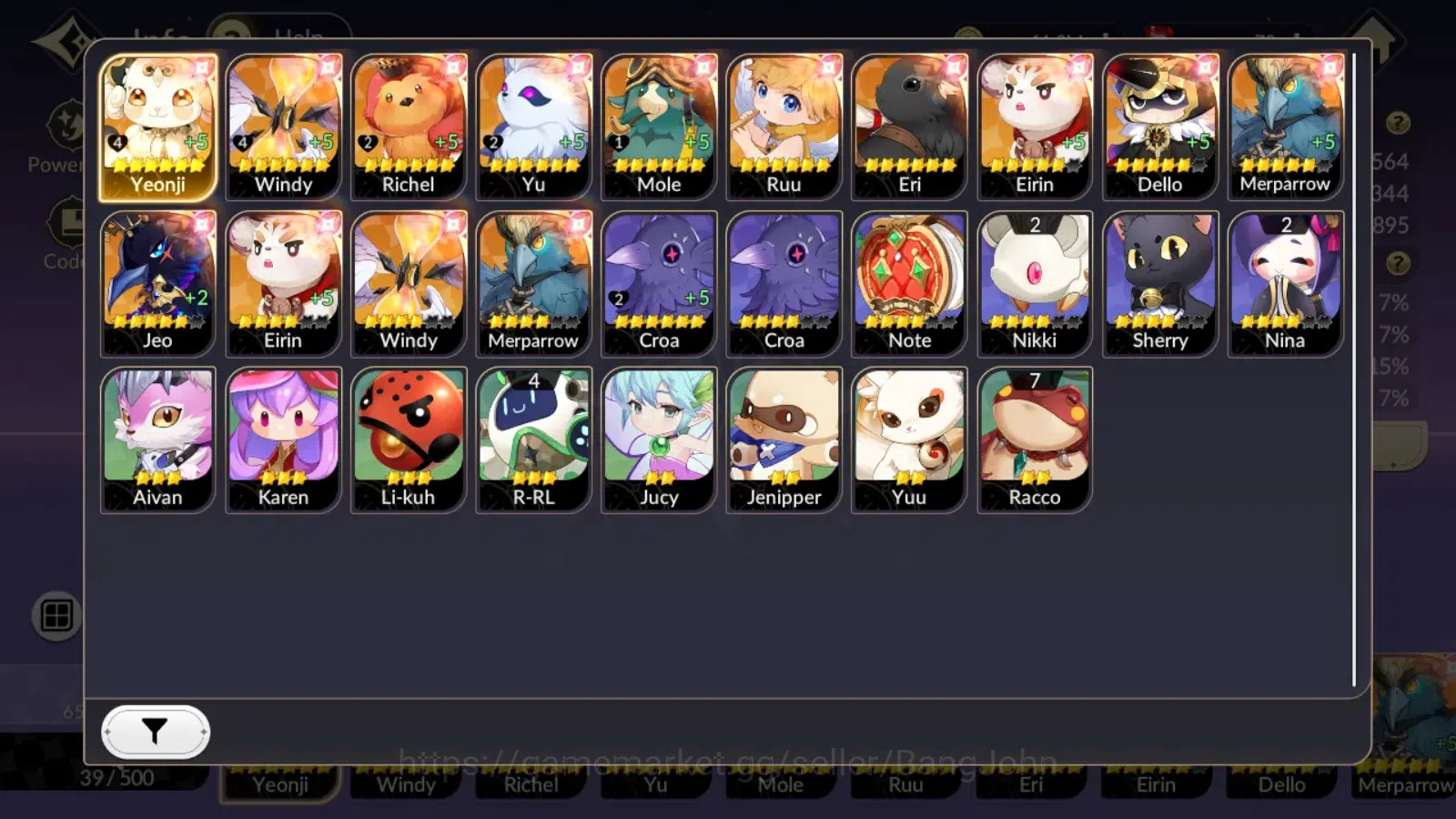 Seven Knights Re:Birth Accounts Global|4EX7(TC4Juri,TC2Fai,Melia,Rosie)21TC6(Dello image 17