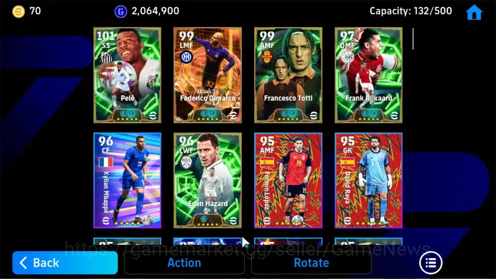 eFootball Accounts Android|BigTime Federico Dimarco|Epic Pele,F.Totti image 4