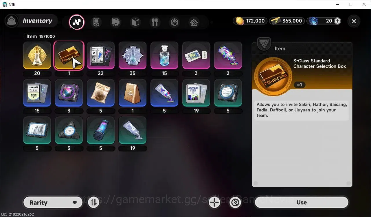 Neverness to Everness Accounts Global NA|HL 3|2 S Class|1 Limited (Shinku)+(Jiuyuan)+1 S-Class Selectr Box|Selector ON|Under 8