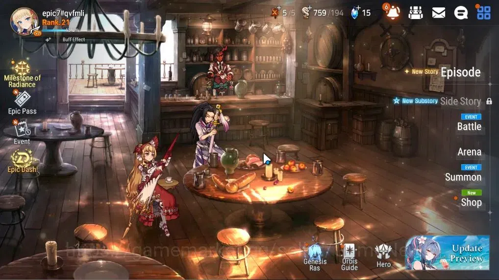 Epic Seven Accounts Starter GLOBAL UnVerif|New Era|2 ML(TR Elvira,BW Iseria)+Fenne,Landy,Tenebria,Etc|PoH ON|Abyss F 52|4,5K 1