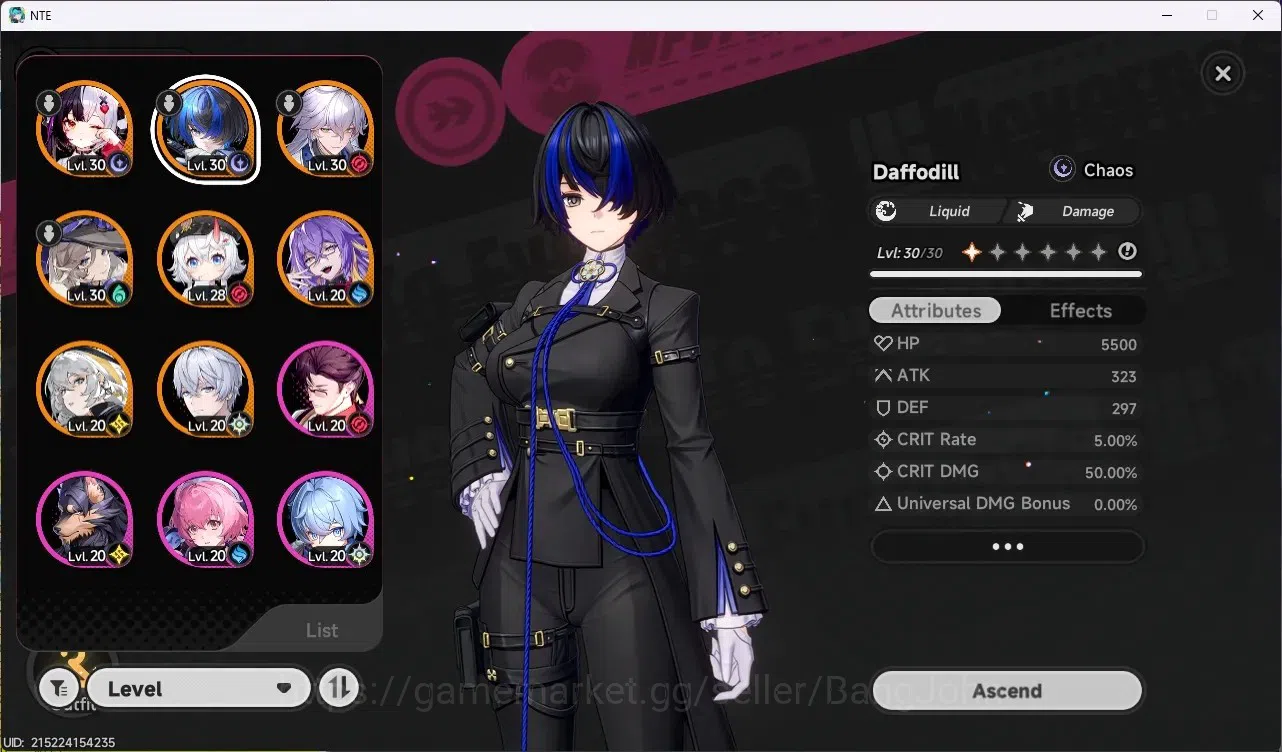 Neverness to Everness Accounts NA | Hunter Lv 12 | 7 S-Class (Lacrimosa Awaken 1) image 2