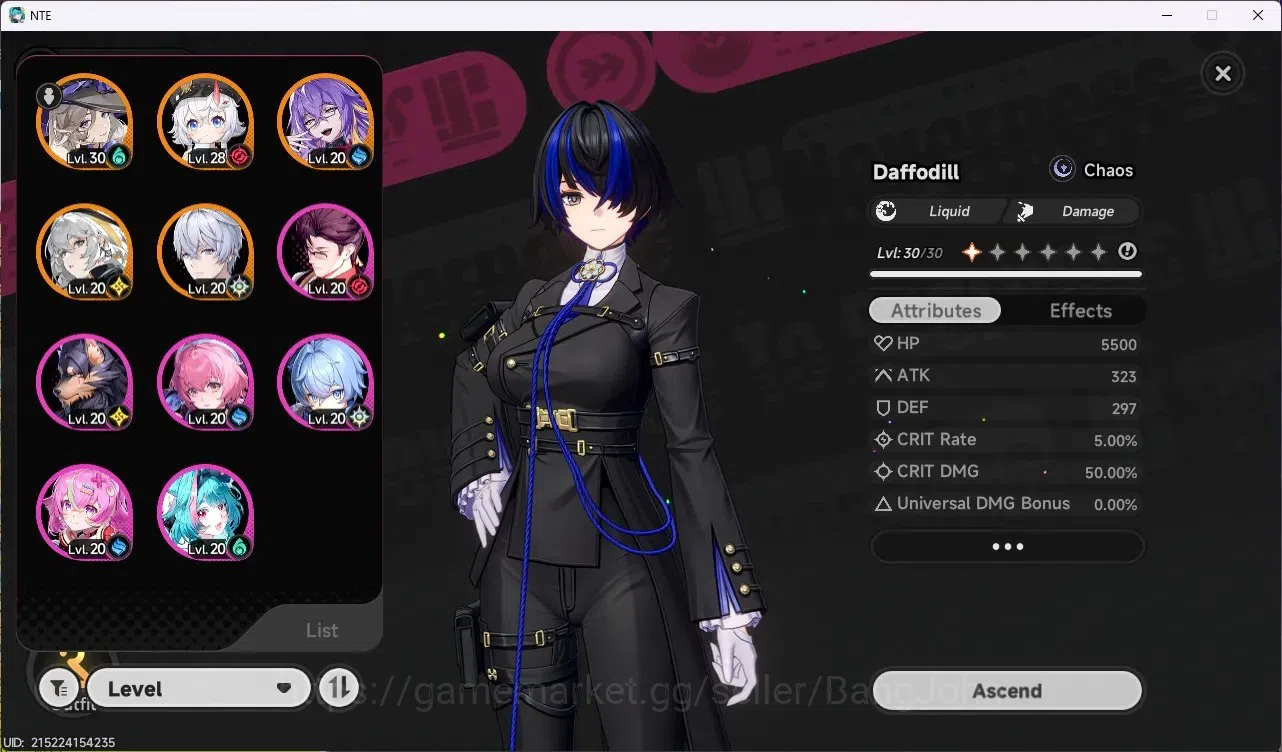Neverness to Everness Accounts NA | Hunter Lv 12 | 7 S-Class (Lacrimosa Awaken 1) image 3