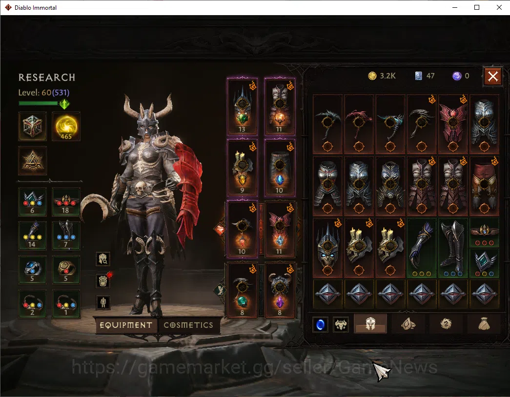 Diablo Immortal Accounts SA-Malah|CS ON|Lv60(531)|Necromancer|CR 34k|Reso 4 image 5