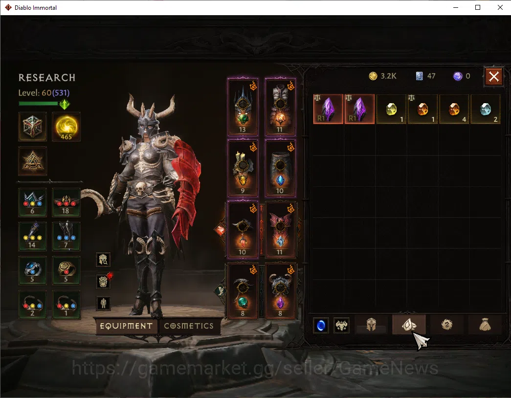 Diablo Immortal Accounts SA-Malah|CS ON|Lv60(531)|Necromancer|CR 34k|Reso 4 image 6