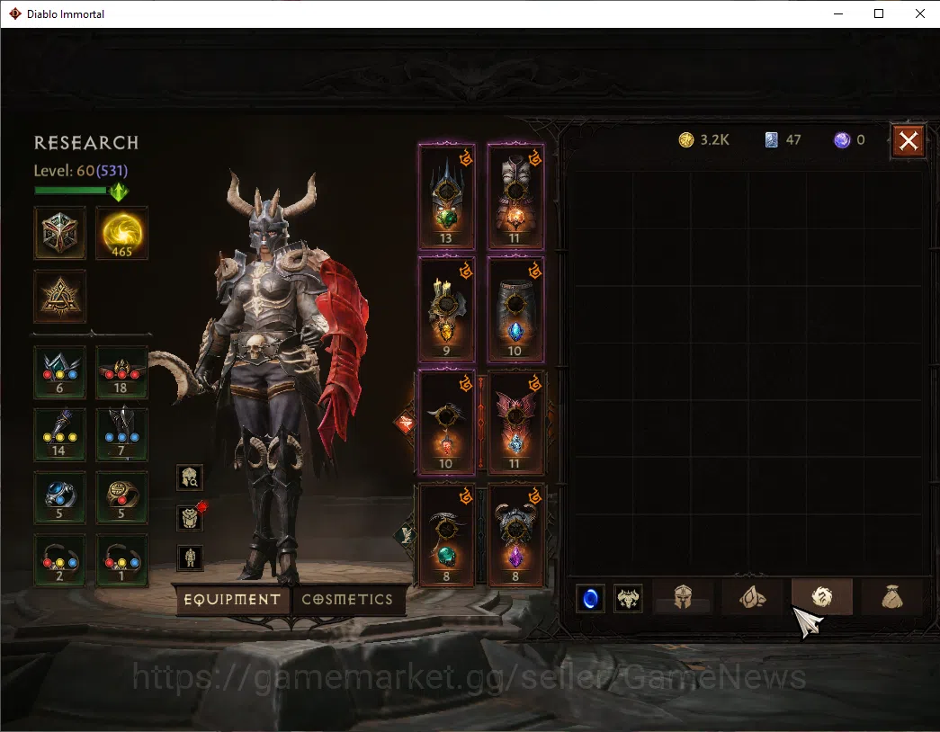 Diablo Immortal Accounts SA-Malah|CS ON|Lv60(531)|Necromancer|CR 34k|Reso 4 image 7