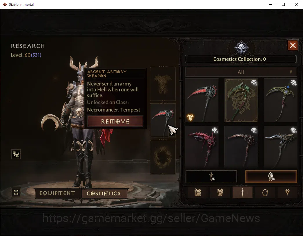 Diablo Immortal Accounts SA-Malah|CS ON|Lv60(531)|Necromancer|CR 34k|Reso 4 image 9