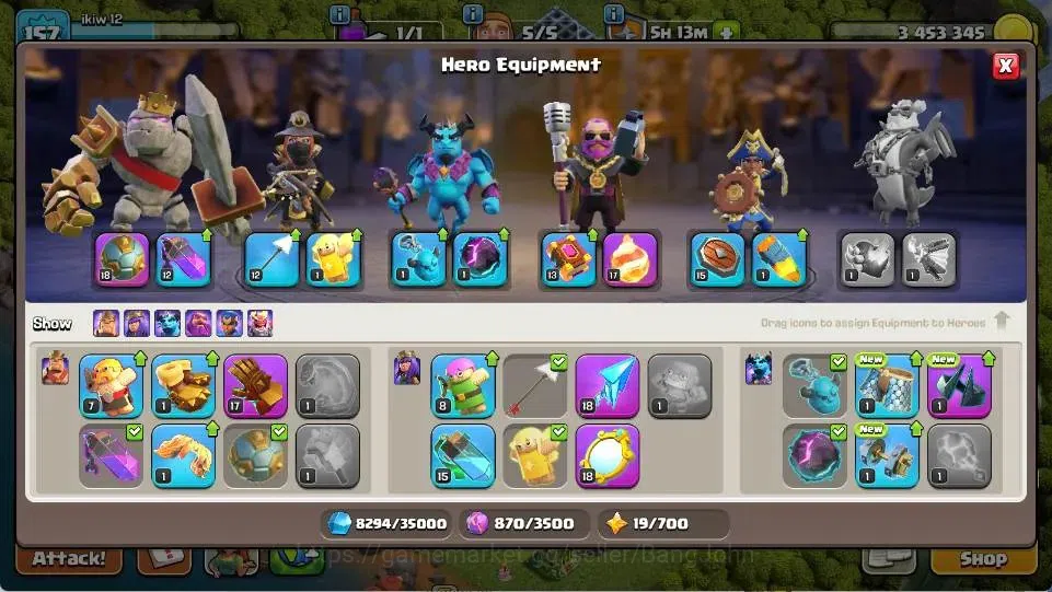 Clash of Clans Accounts Global | TH 14-BH 7 | LVL 157 | AQ 80 ,MP 52 ,GW 5 image 8