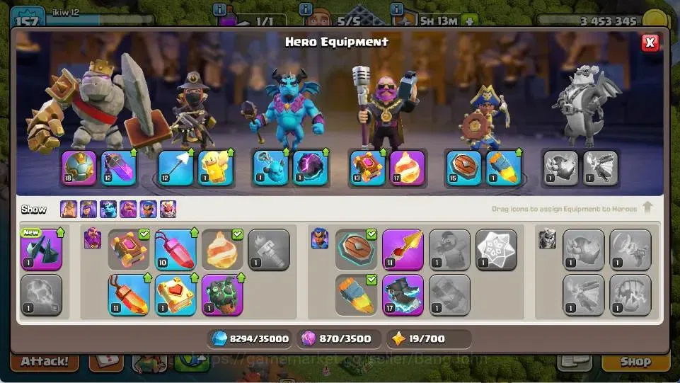 Clash of Clans Accounts Global | TH 14-BH 7 | LVL 157 | AQ 80 ,MP 52 ,GW 5 image 9