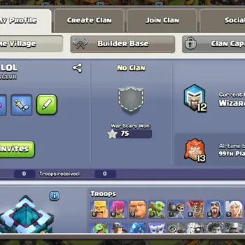 Clash of Clans Accounts High-End TH13-BH7 | Lv.112 | BK47,AQ49,MP32,GW20,RC1 | HH7 | 1 Legendary Skins | 833 Gems | CN-On