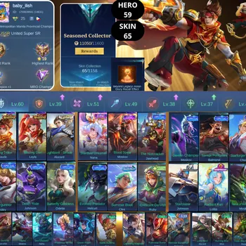 Mobile Legends: Bang Bang Accounts Smurf BEST OFFER | HERO 59 | SKIN 65 | 2X BLAZING | ALUCARD LIGHTBORN | NANA STARDUST