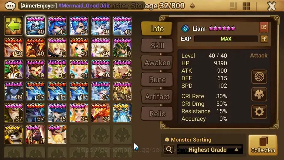 Summoners War: Sky Arena Accounts EU LV 91| 1 LD ( Lucifer )+ 4 Total NB5[ Leo,Liam, image 13