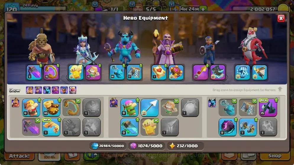 Clash of Clans Accounts Global |TH 18-BH 9|LVL 120|AQ 48 ,MP 25 ,GW 16 ,RC image 10