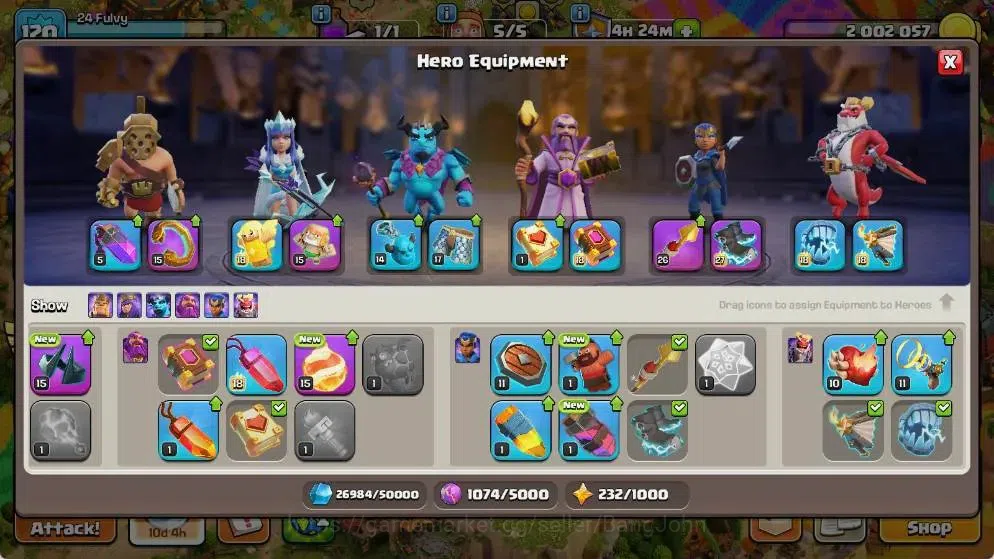 Clash of Clans Accounts Global |TH 18-BH 9|LVL 120|AQ 48 ,MP 25 ,GW 16 ,RC image 11