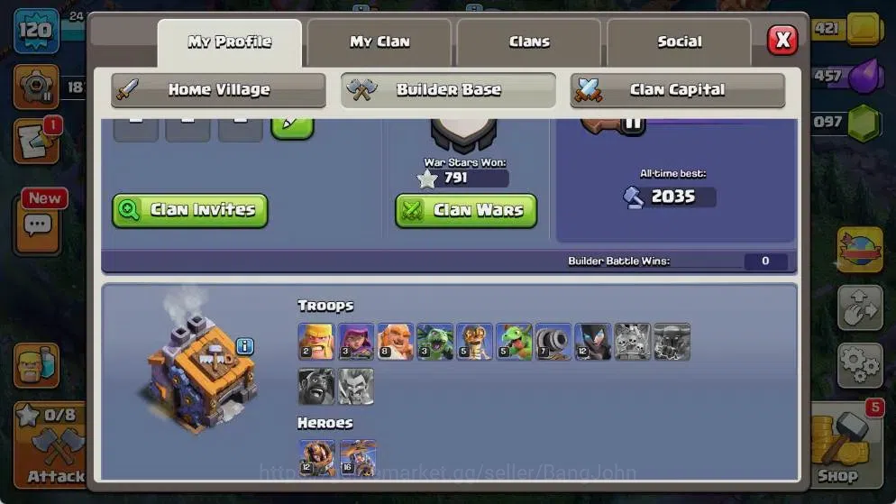 Clash of Clans Accounts Global |TH 18-BH 9|LVL 120|AQ 48 ,MP 25 ,GW 16 ,RC image 17