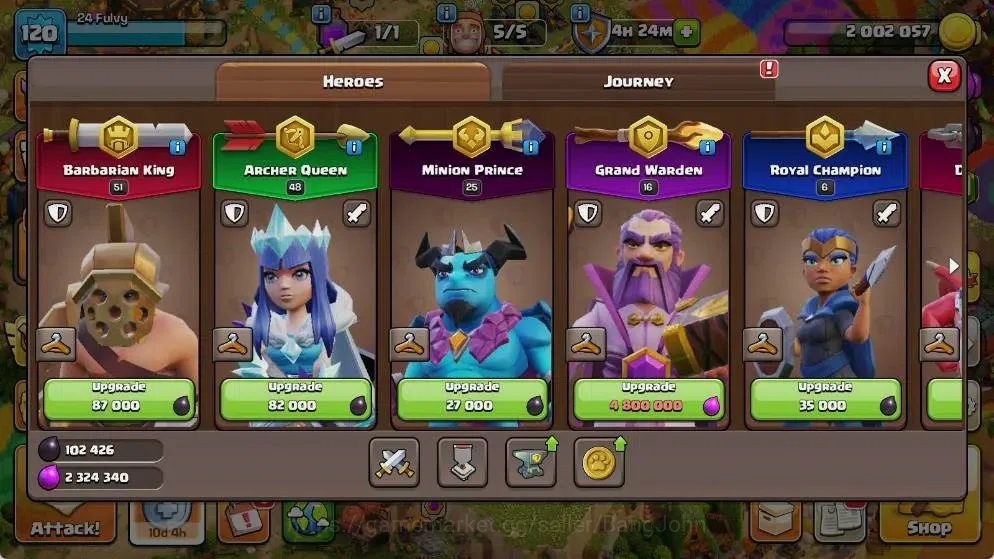 Clash of Clans Accounts Global |TH 18-BH 9|LVL 120|AQ 48 ,MP 25 ,GW 16 ,RC image 7