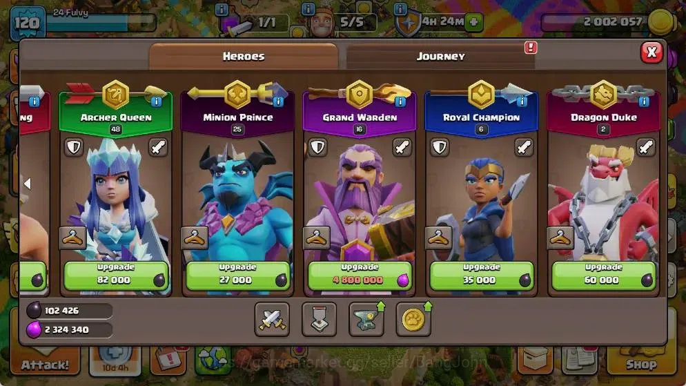 Clash of Clans Accounts Global |TH 18-BH 9|LVL 120|AQ 48 ,MP 25 ,GW 16 ,RC image 8