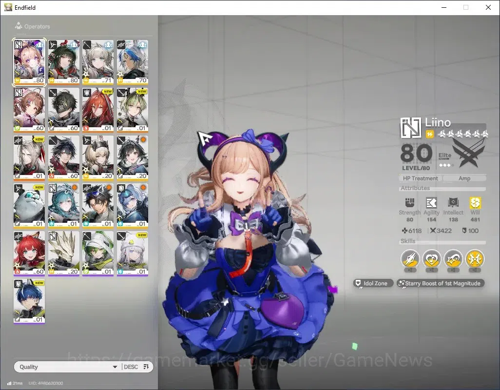 Arknights: Endfield Accounts Asia|Lv 49|6 SSR 2 Limited 11(*6 Weapon)|Liino+Sign,Zhuang Fangyi|3K Oro,2,1K Ars,51 Ori|1 SSR 1
