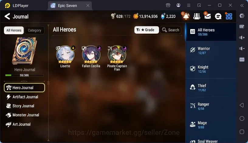 Epic Seven Accounts Starter Global Unverif|Best Starter|3 ML(Lisette,F.Cecilia,PC.Flan)|PoH ON|SS 2.2K|Side Story Locked|MoR 1