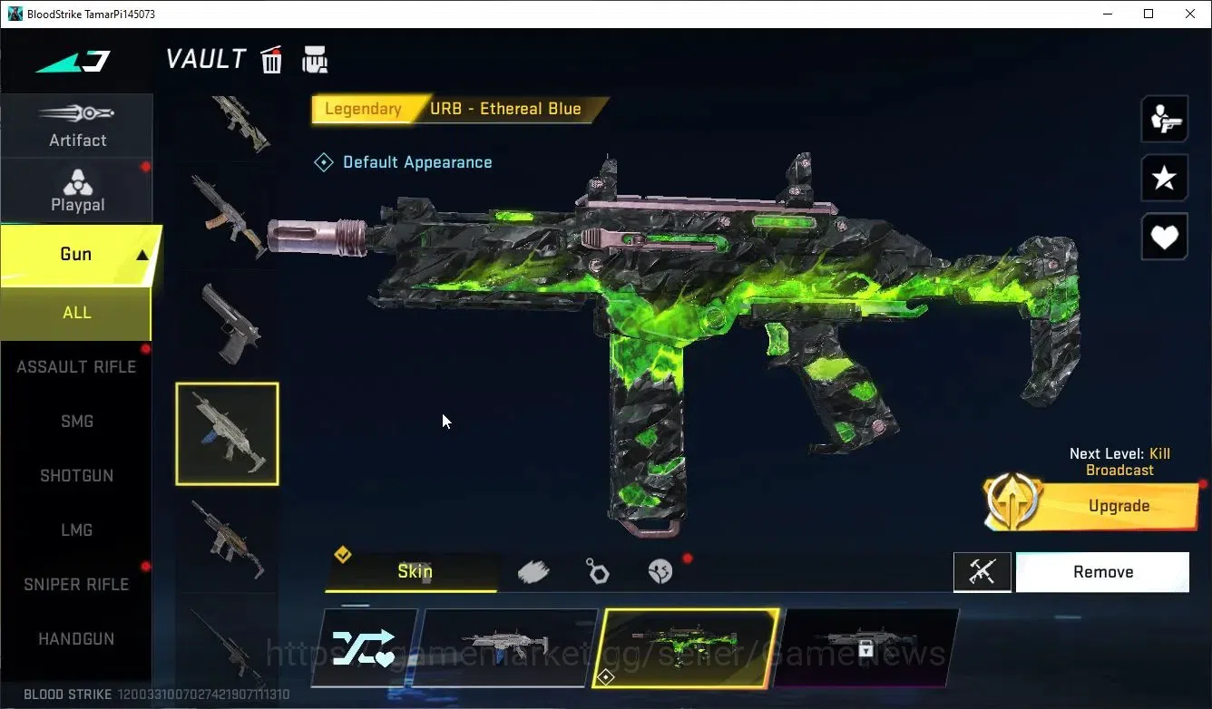 Blood Strike Accounts Rare Skin Asia|Ultra Meele Talon Knife-Scythe|5 Legendary(M4A1,MP5,Vector,URB,SVD)|Log NetEase|Take 7