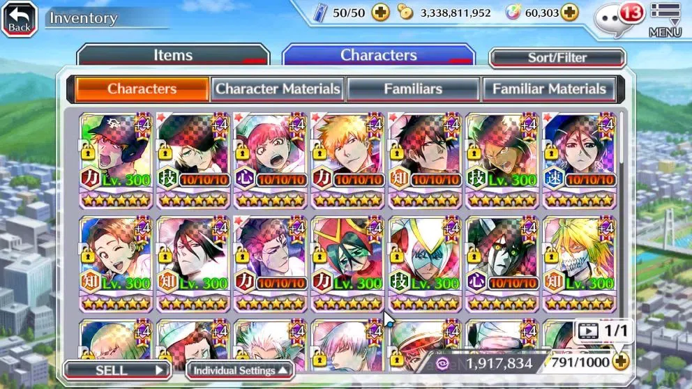 Bleach: Brave Souls Accounts High-End GLOBAL END GAME 1,4M BP+60k ORB|Lv300(DT Ichigo,2 New Ichigo,TYBW25 Yukio,Riruka,10th 10