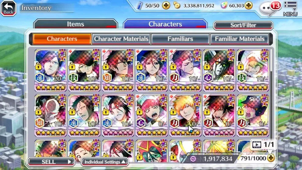 Bleach: Brave Souls Accounts High-End GLOBAL END GAME 1,4M BP+60k ORB|Lv300(DT Ichigo,2 New Ichigo,TYBW25 Yukio,Riruka,10th 11