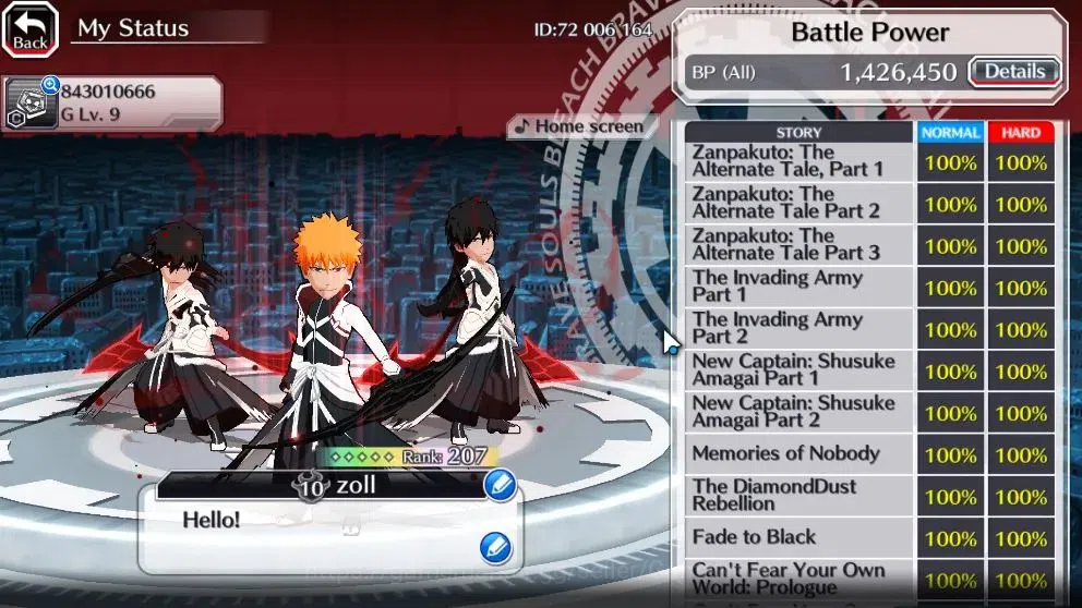 Bleach: Brave Souls Accounts High-End GLOBAL END GAME 1,4M BP+60k ORB|Lv300(DT Ichigo,2 New Ichigo,TYBW25 Yukio,Riruka,10th 6