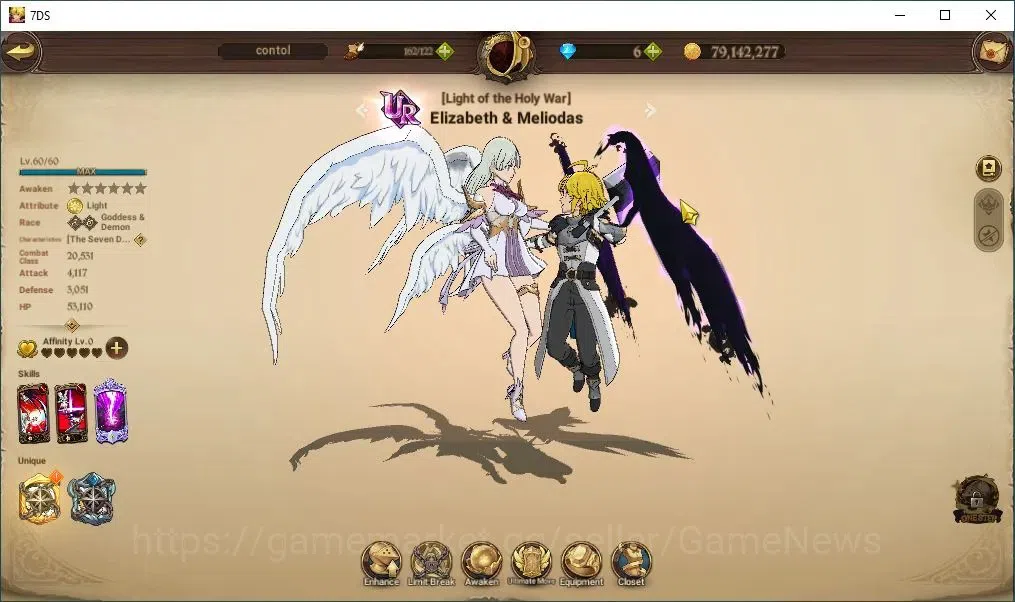 The Seven Deadly Sins: Grand Cross Accounts Endgame Global|339K CC|1 LR+4 UR |Elizabeth,Nemesis 9