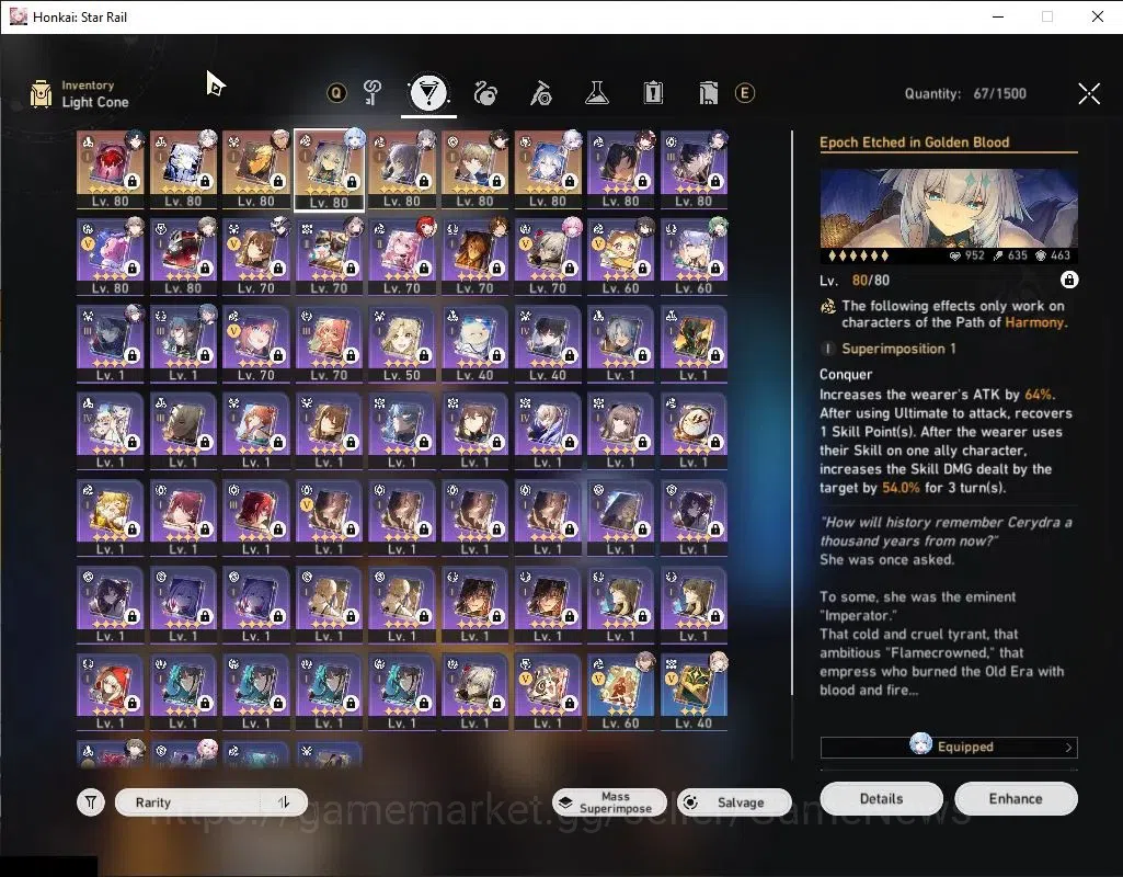 Honkai Star Rail Accounts Asia|TL 70|12 Limited|[Phainon,Yao Guang,Cerydra,A image 6