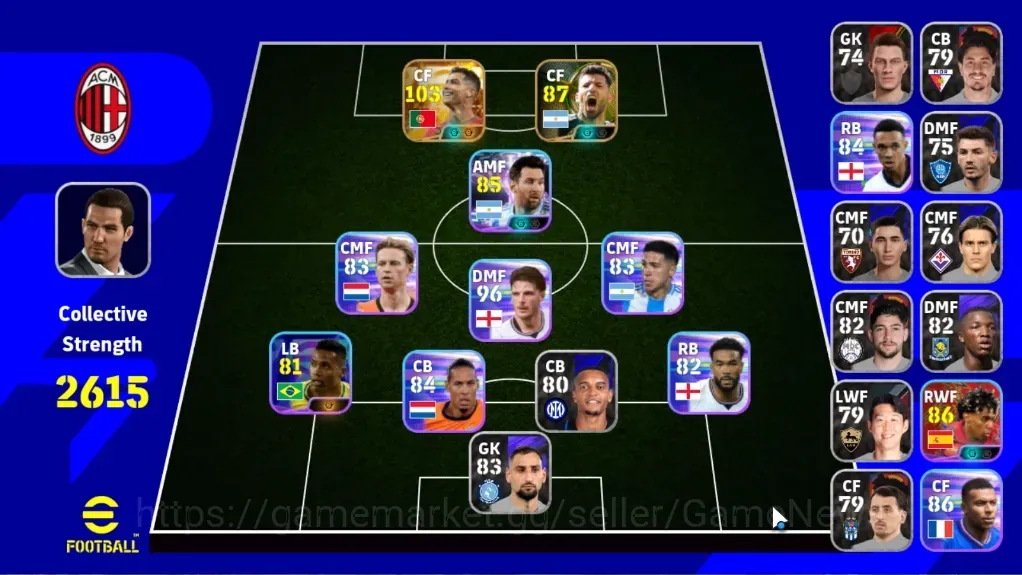 eFootball Accounts Legends & Iconic Players Android|Power 2615|Big Time Cristiano Ronaldo|Epic Sergio Aguero|3 Show Time 1