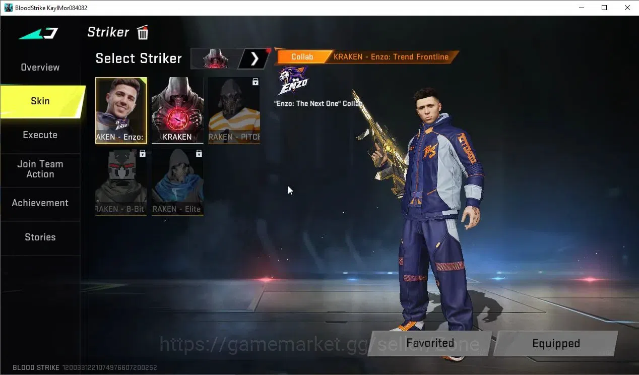 Blood Strike Accounts Collab Skin ASIA|1 ETERNAL: AUG Empyrean|ULTRA Melee: Lightblade Dark Force|OPM Enzo Striker + OPM 1