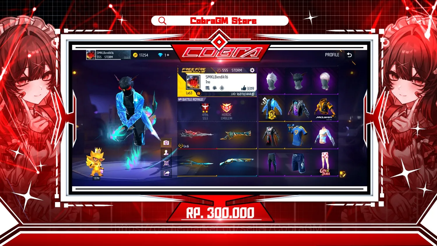 Free Fire Accounts Akun Free Fire Vault 401 - Evo 1 - Bunny - Angel - Undersea - Football Star - SG Parrot 1