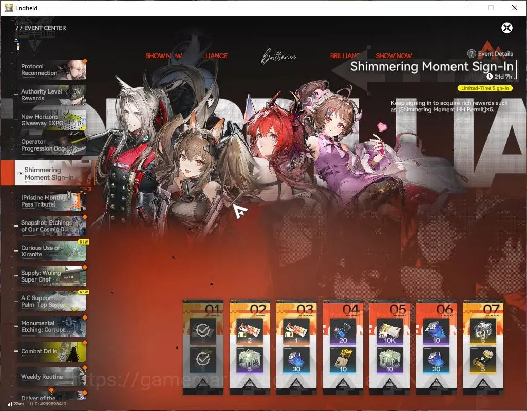 Arknights: Endfield Accounts ASIA|Lv33|7 SSR(2Limited)+10(*6WP)|[RossiP1+Sign,Y image 15