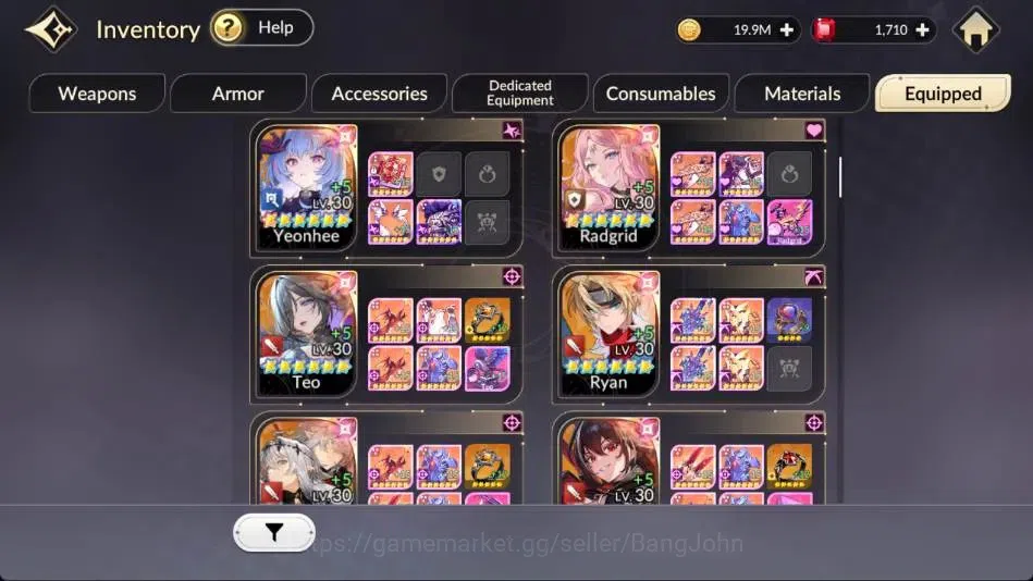 Seven Knights Re:Birth Accounts Global |4 EX7 (Fai,Juri,Gelidus,Melia)|45 TC6(Clem image 8