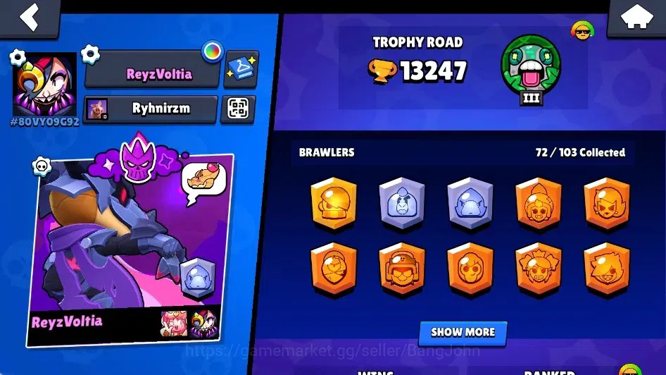 Brawl Stars Accounts Global|13247 Trophy|72 Brawlers-12 Max Lv.|10 Hype image 2