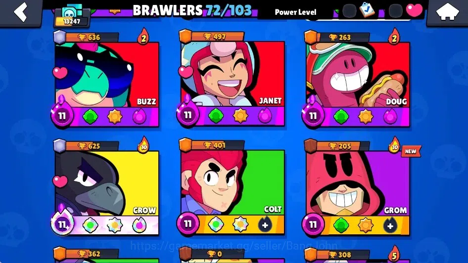 Brawl Stars Accounts Global|13247 Trophy|72 Brawlers-12 Max Lv.|10 Hype image 7