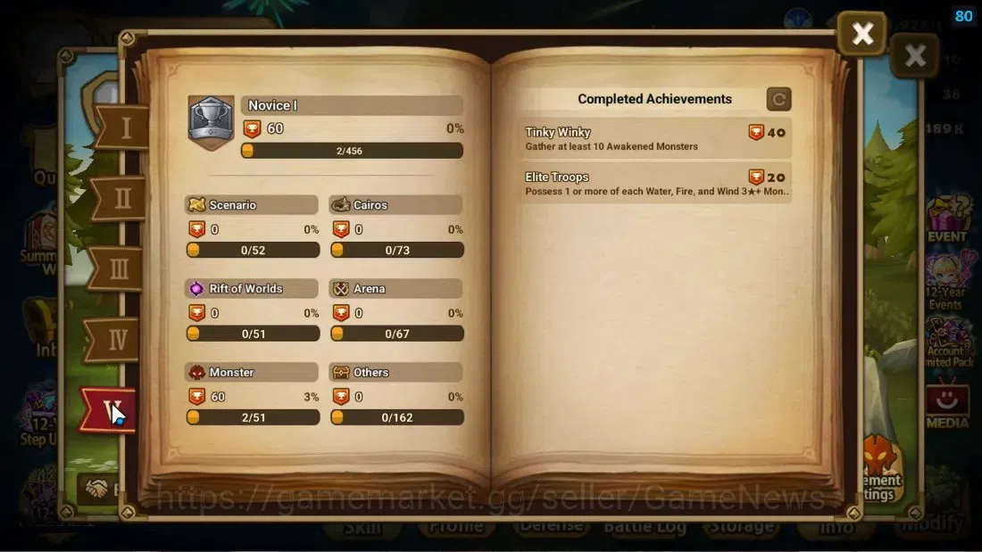 Summoners War: Sky Arena Accounts Starter ASIA|Lv 26|Ready Gacha|99 12 YSC + 160 11 YSC + 3 LAAS + 5 LS + 4 LDS + 119 MS |1 7