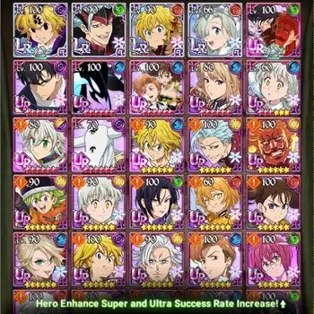 The Seven Deadly Sins: Grand Cross Accounts Others Global|4.13MPower|258 Dia|4LR+10UR(NemMeliodas,Meresca,Thor,Etc.)|Full HR