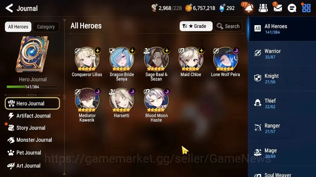 Epic Seven Accounts High-End GLOBAL UnVerif|New Era|8 ML(Har Seti,Cq Lilias,SageB&Sezan,Etc)+Aube,Ab Fumyr,Etc|Abys F 1