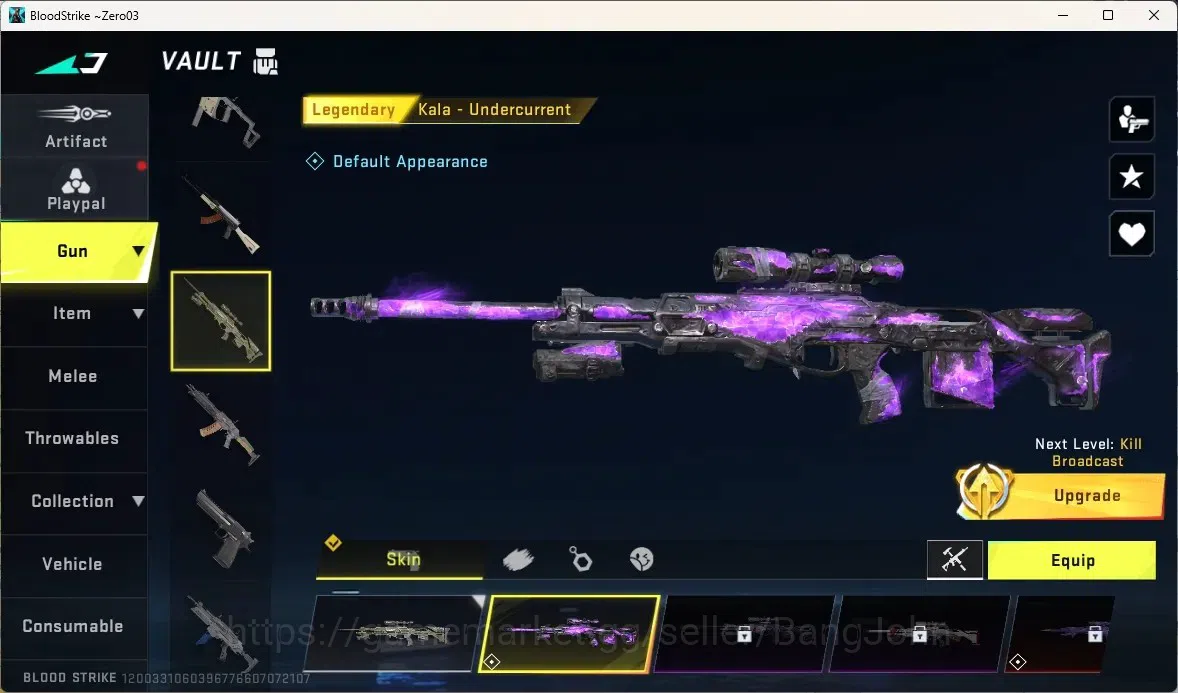 Blood Strike Accounts Others ASIA | 1 ULTRA STRIKER: ZERO-Nullifier|2Legendary Gun : Kala,HK416|1 Ultra Item|Check SS BS1963B 2
