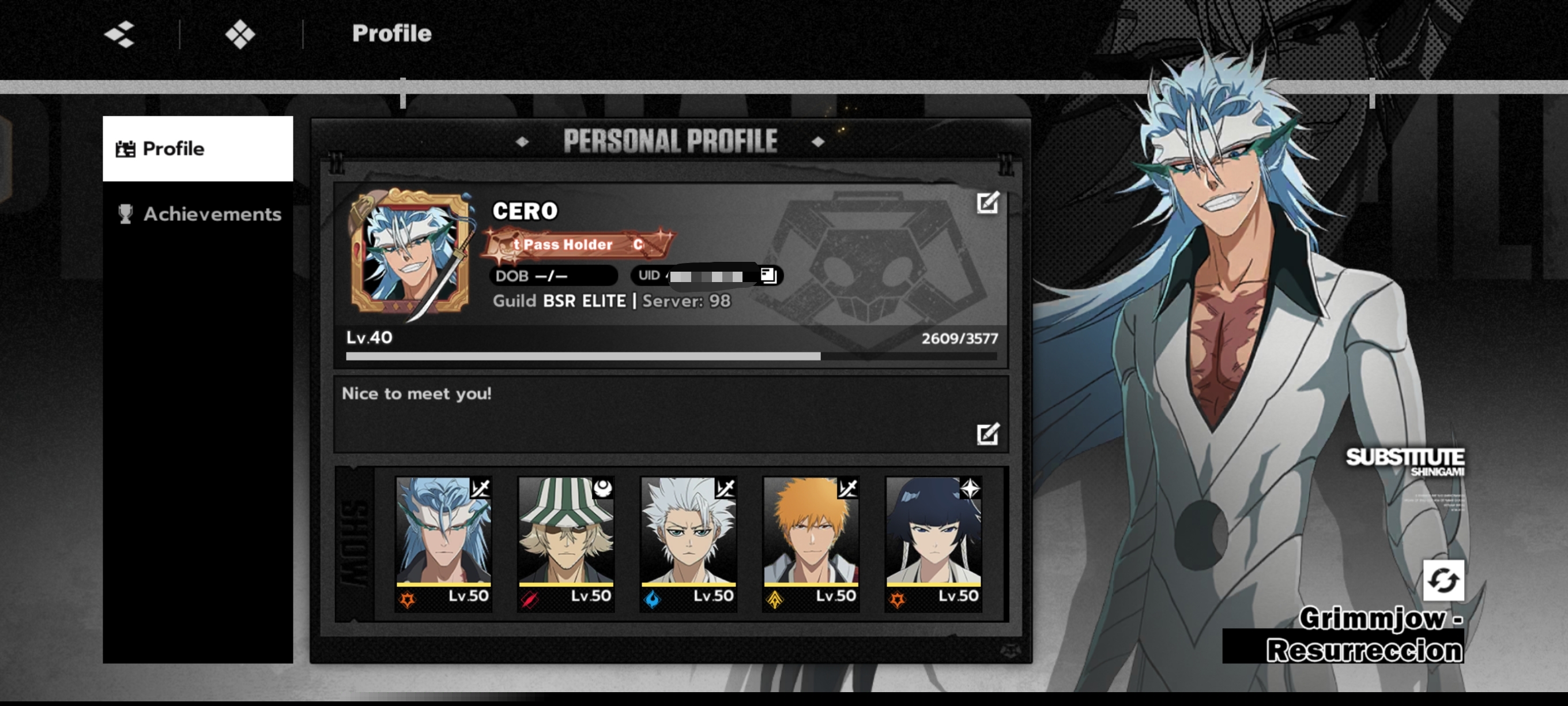 SEA | 6 SSR | Lvl.40 BLEACH: Soul Resonance Accounts SEA | 6 SSR | Lvl.40