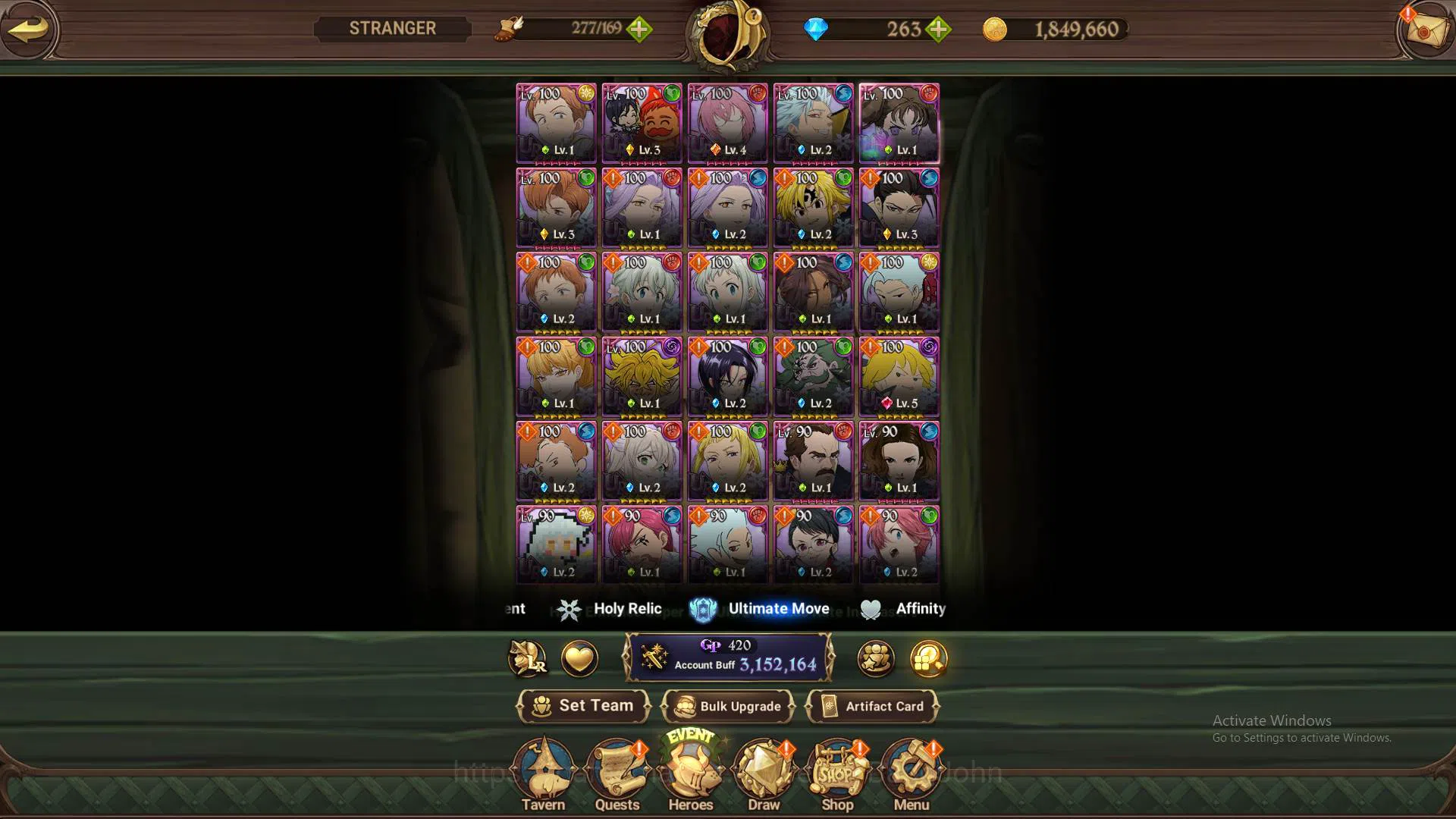 The Seven Deadly Sins: Grand Cross Accounts Others ASIA|3.1M CC|DM 263|2 Collab ST|UR 12