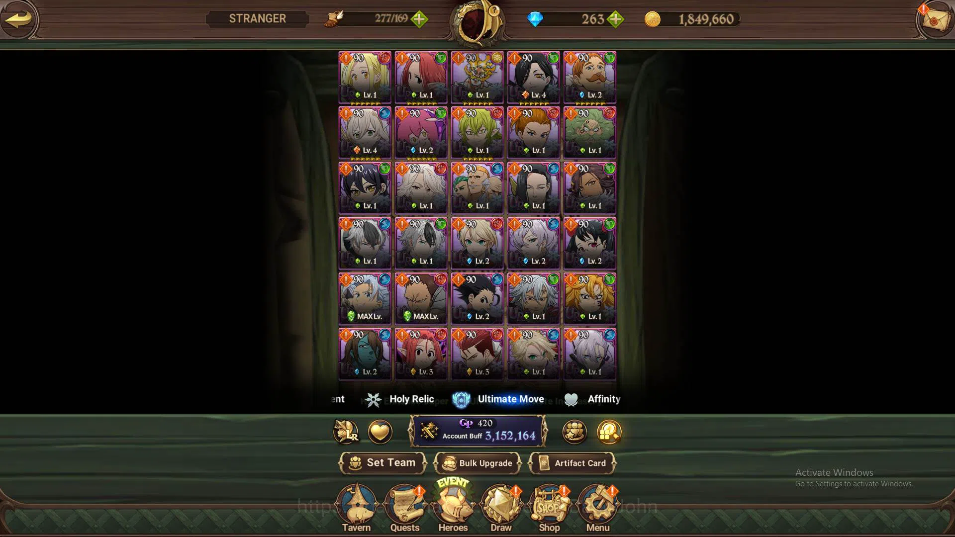 The Seven Deadly Sins: Grand Cross Accounts Others ASIA|3.1M CC|DM 263|2 Collab ST|UR 13