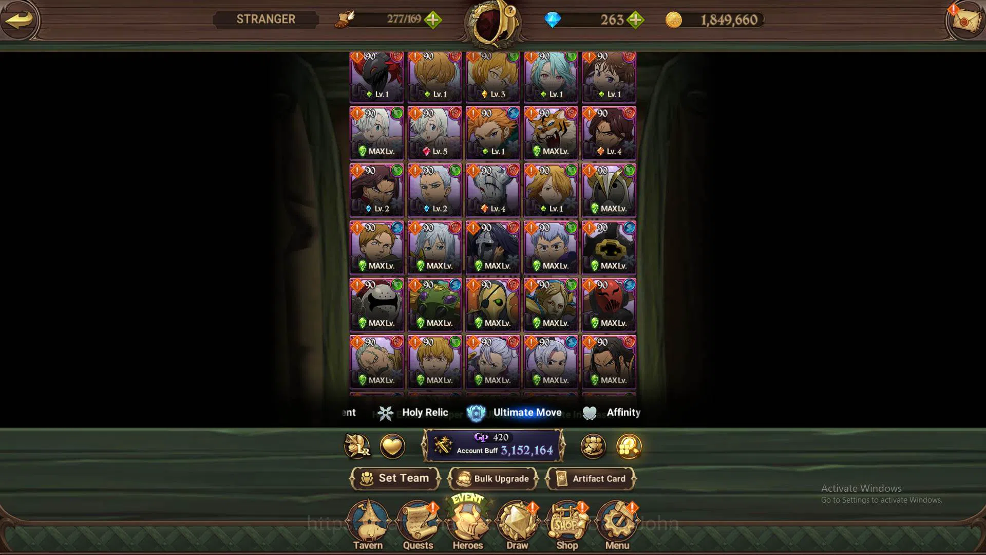 The Seven Deadly Sins: Grand Cross Accounts Others ASIA|3.1M CC|DM 263|2 Collab ST|UR 14