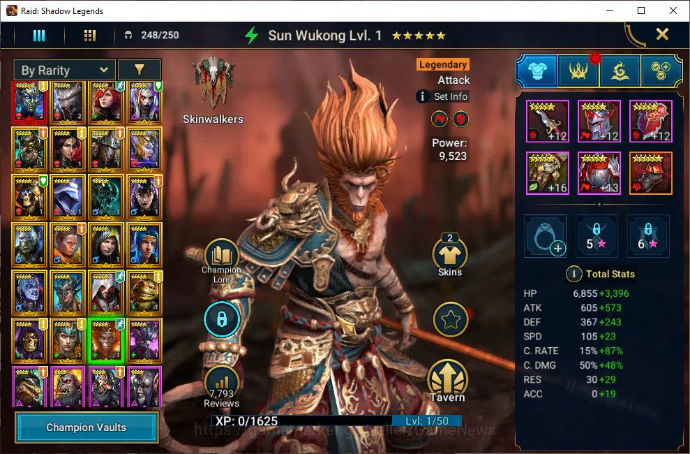Raid: Shadow Legends Accounts Mid-Game Lv9 836K Power|1 Mythic(ArachoMoon)+23 11