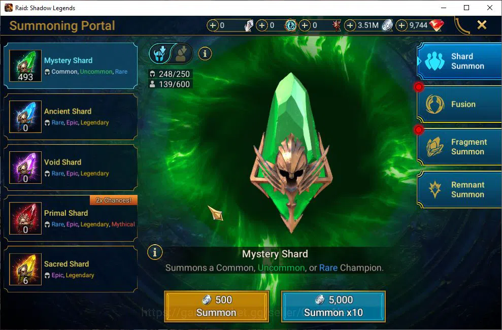 Raid: Shadow Legends Accounts Mid-Game Lv9 836K Power|1 Mythic(ArachoMoon)+23 17