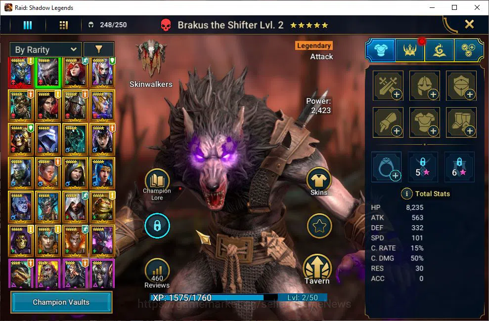 Raid: Shadow Legends Accounts Mid-Game Lv9 836K Power|1 Mythic(ArachoMoon)+23 4