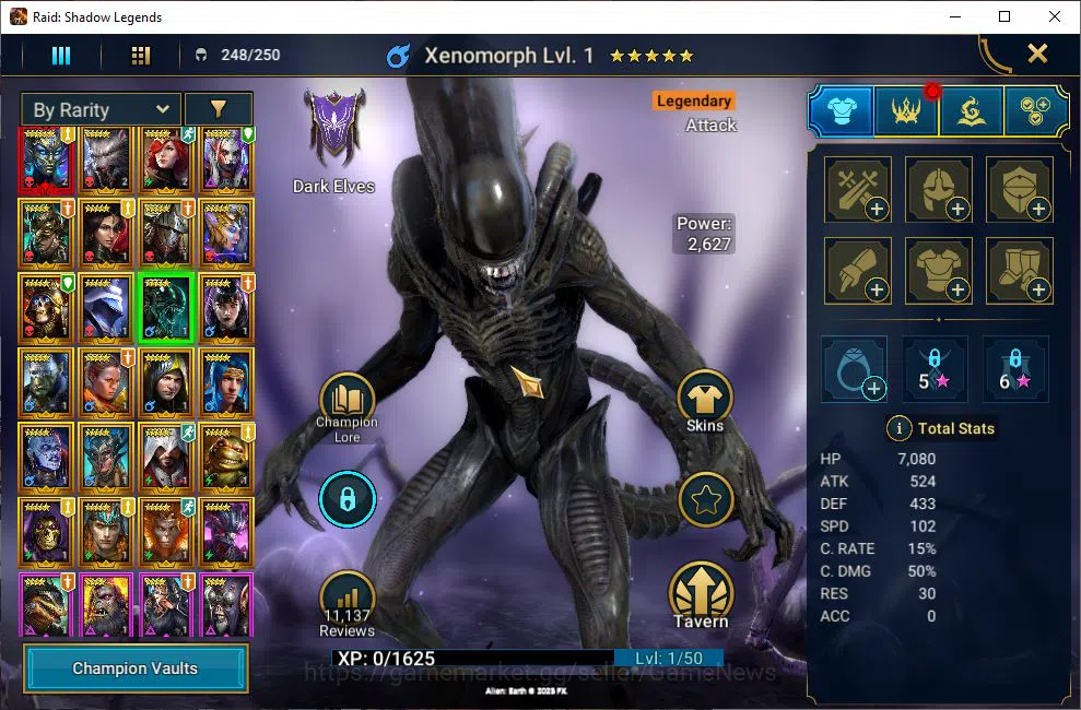 Raid: Shadow Legends Accounts Mid-Game Lv9 836K Power|1 Mythic(ArachoMoon)+23 5