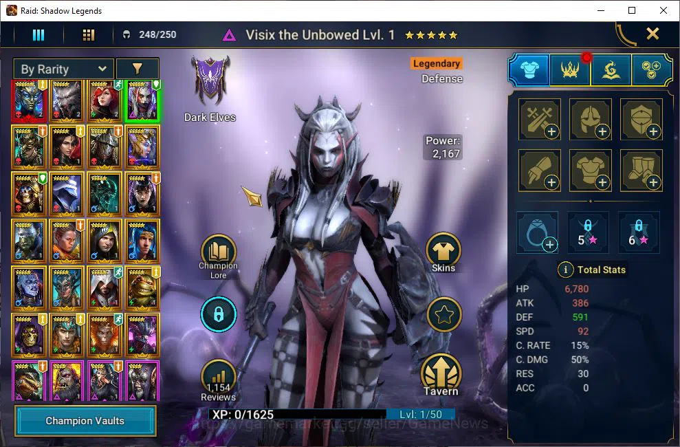Raid: Shadow Legends Accounts Mid-Game Lv9 836K Power|1 Mythic(ArachoMoon)+23 6